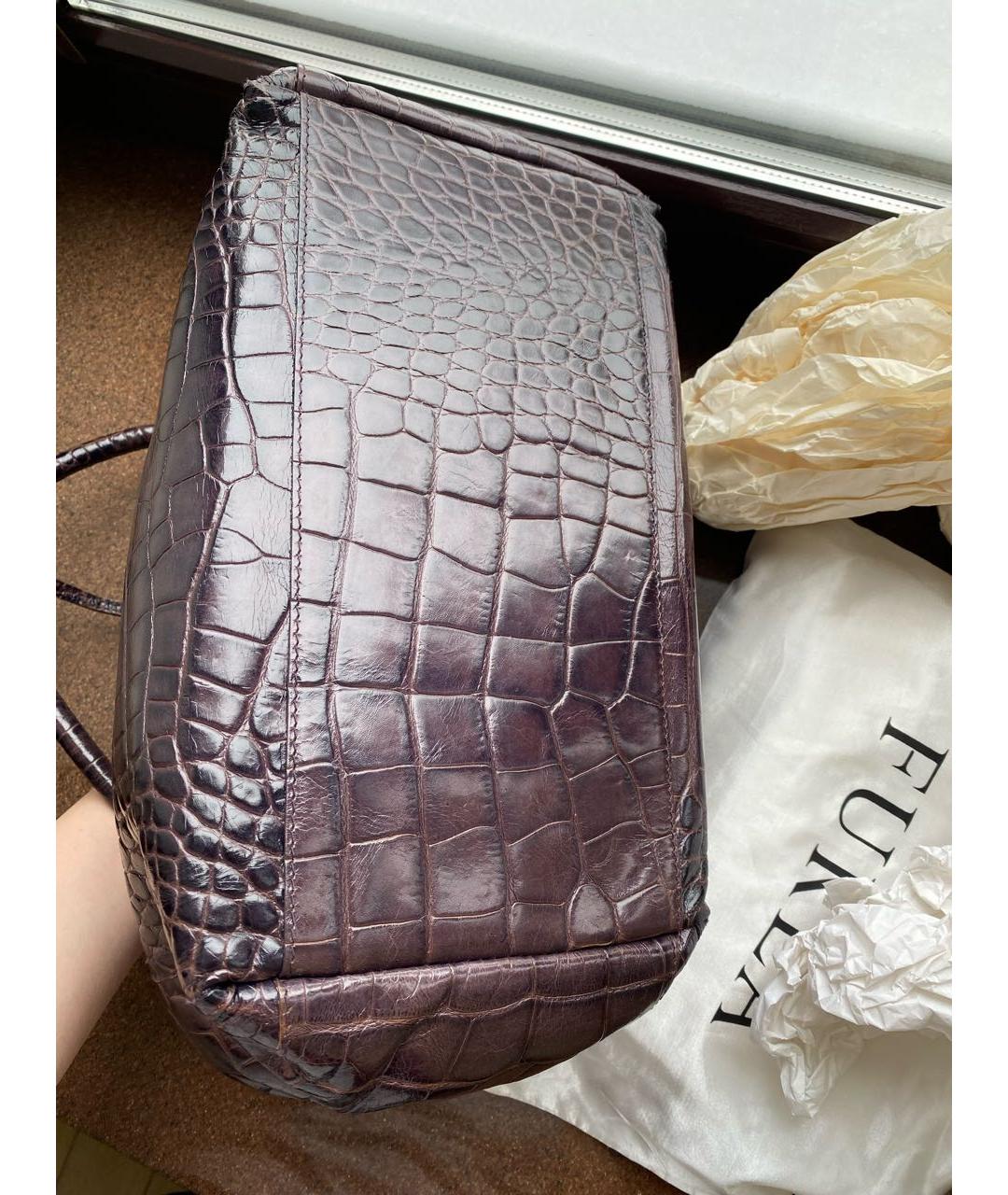 FURLA Фиолетовая кожаная сумка с короткими ручками, фото 4