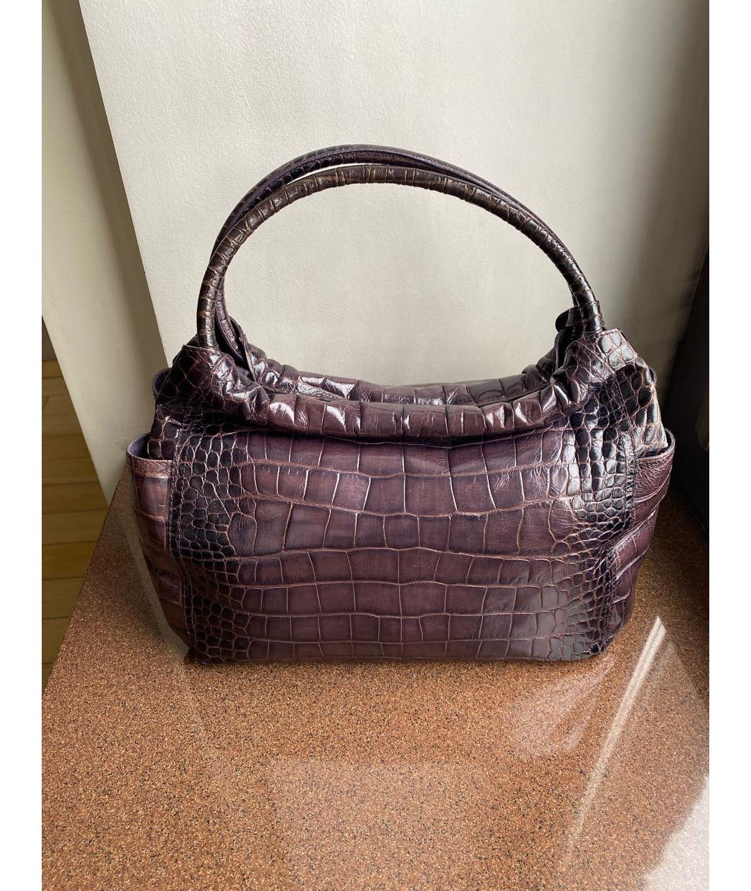 FURLA Фиолетовая кожаная сумка с короткими ручками, фото 9