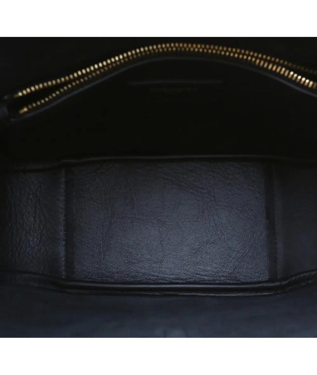 SAINT LAURENT Черная кожаная сумка тоут, фото 4