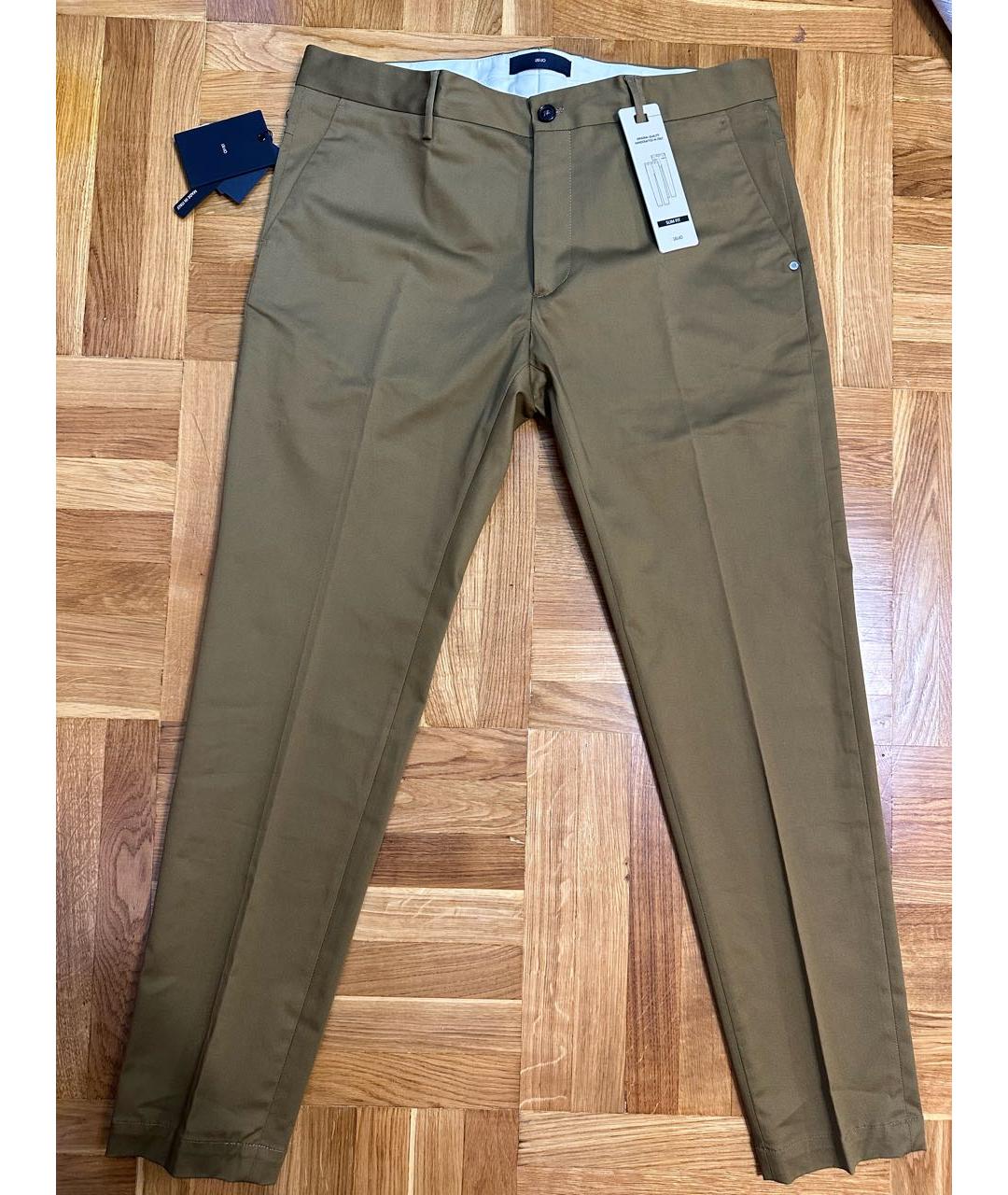 LIU JO Коричневые хлопко-эластановые брюки чинос, фото 8