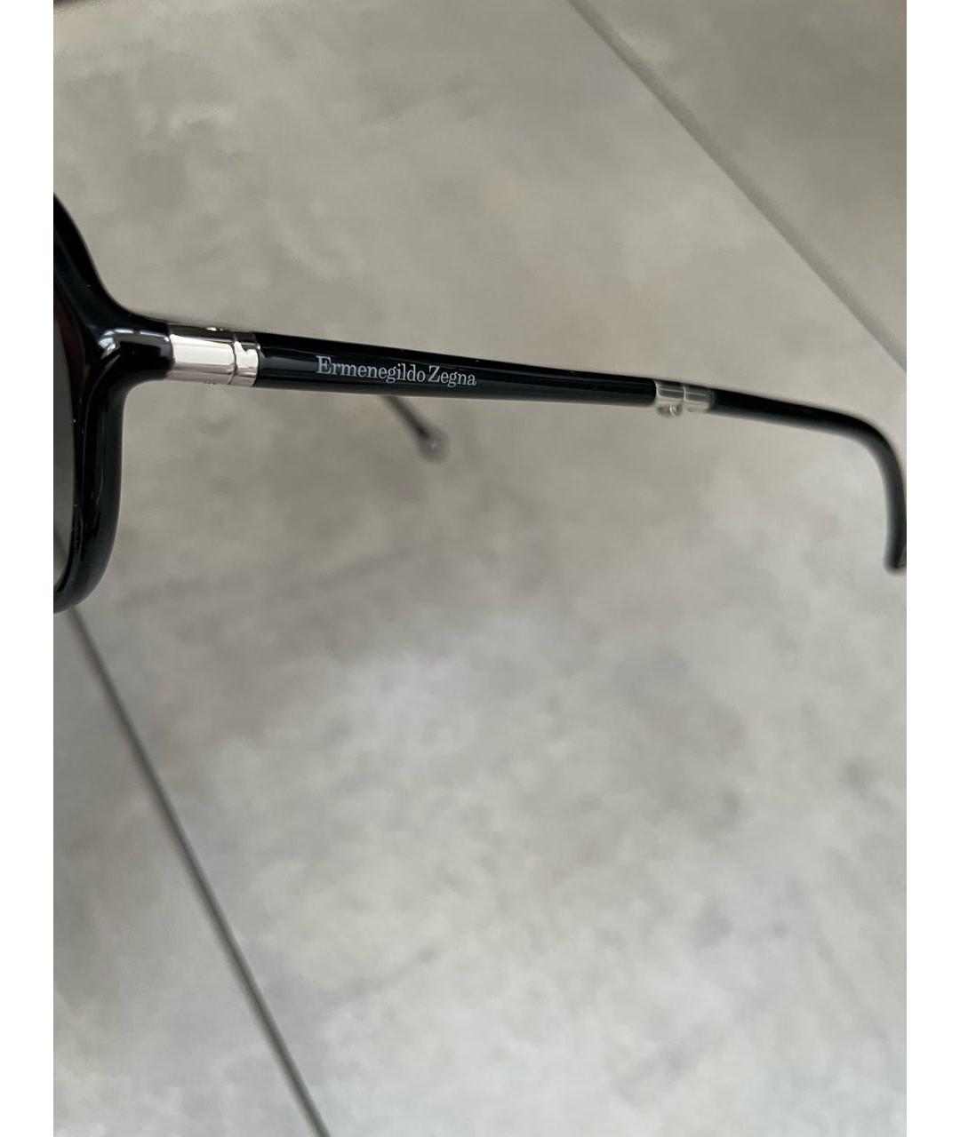 ERMENEGILDO ZEGNA Черные пластиковые солнцезащитные очки, фото 8