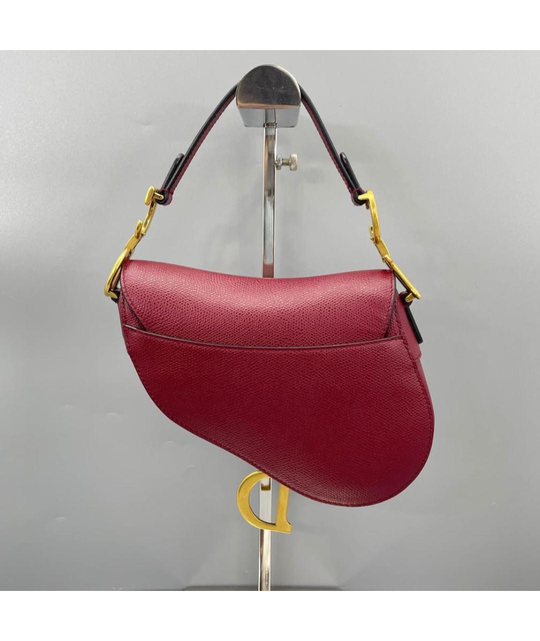 CHRISTIAN DIOR Красная кожаная сумка с короткими ручками, фото 2