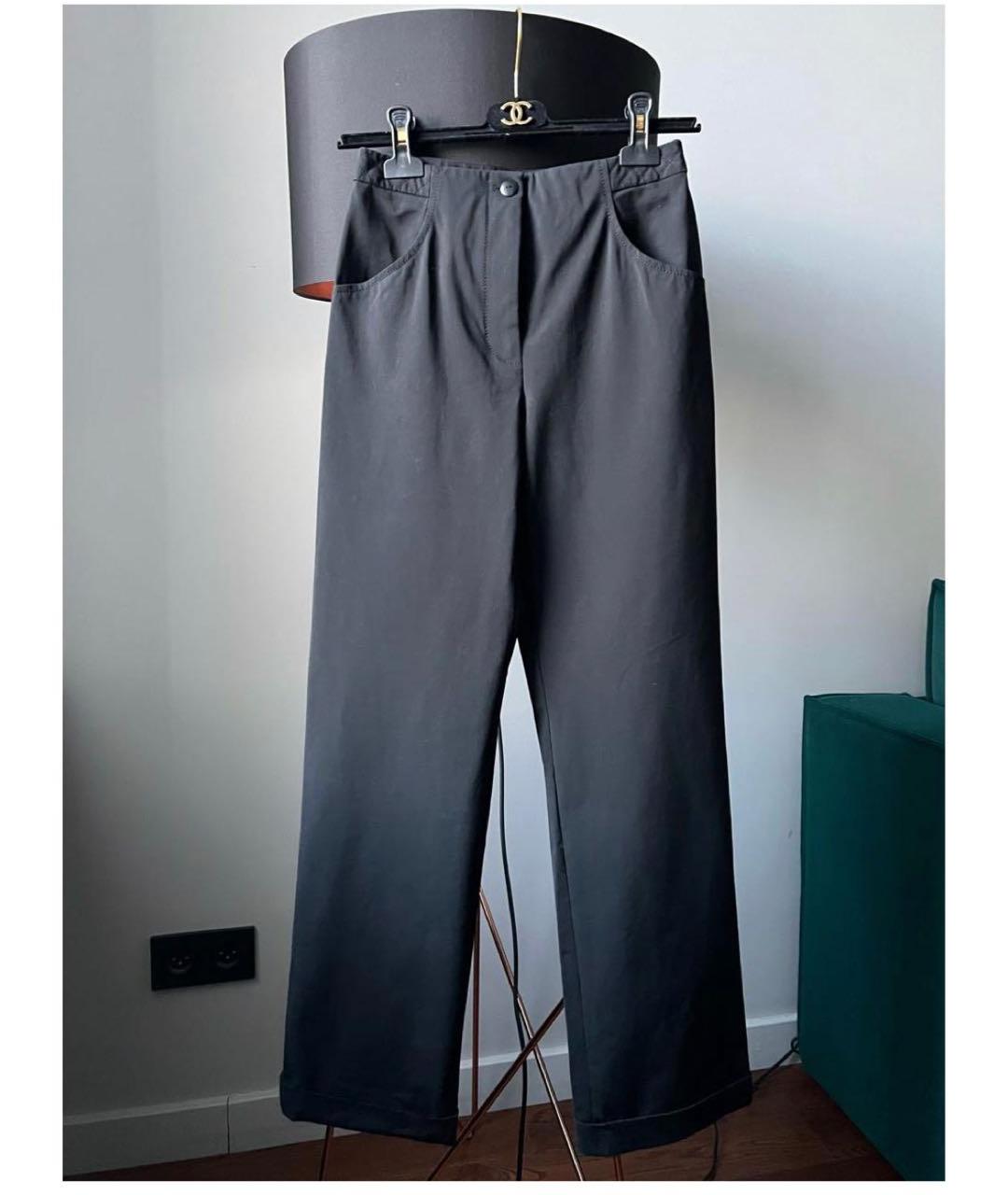 CHANEL PRE-OWNED Черные прямые брюки, фото 2