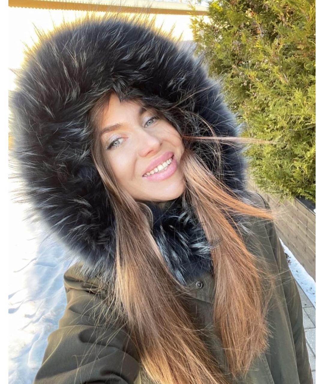 WEEKEND MAX MARA Хаки меховая парка, фото 8
