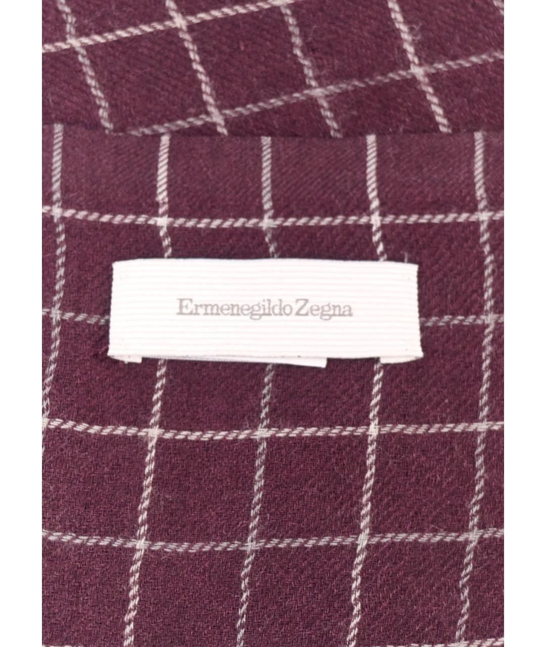 ERMENEGILDO ZEGNA Бордовый шарф, фото 4