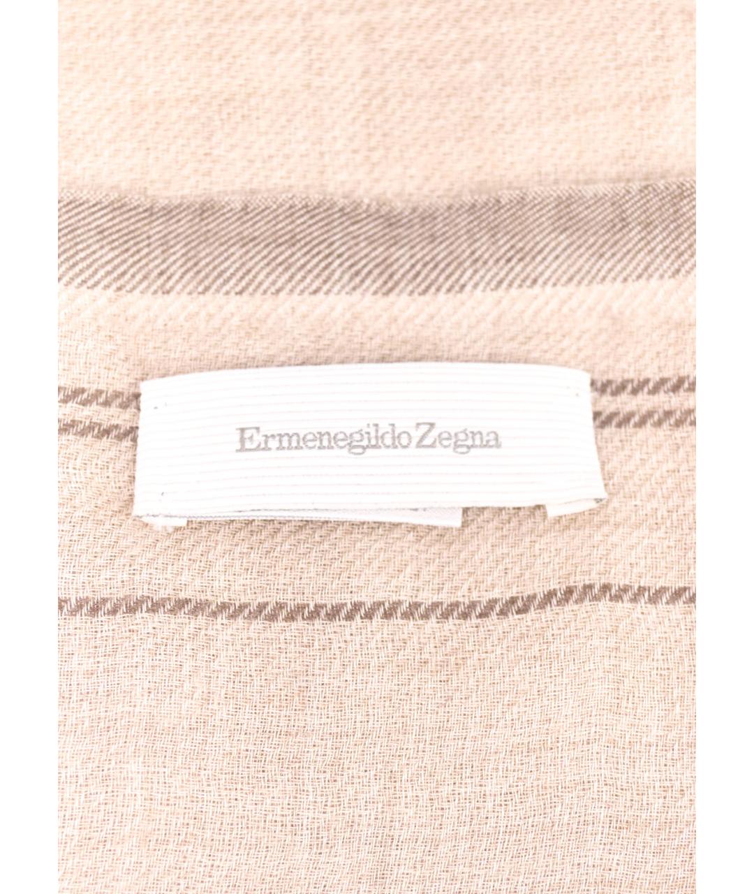 ERMENEGILDO ZEGNA Бежевый шарф, фото 4