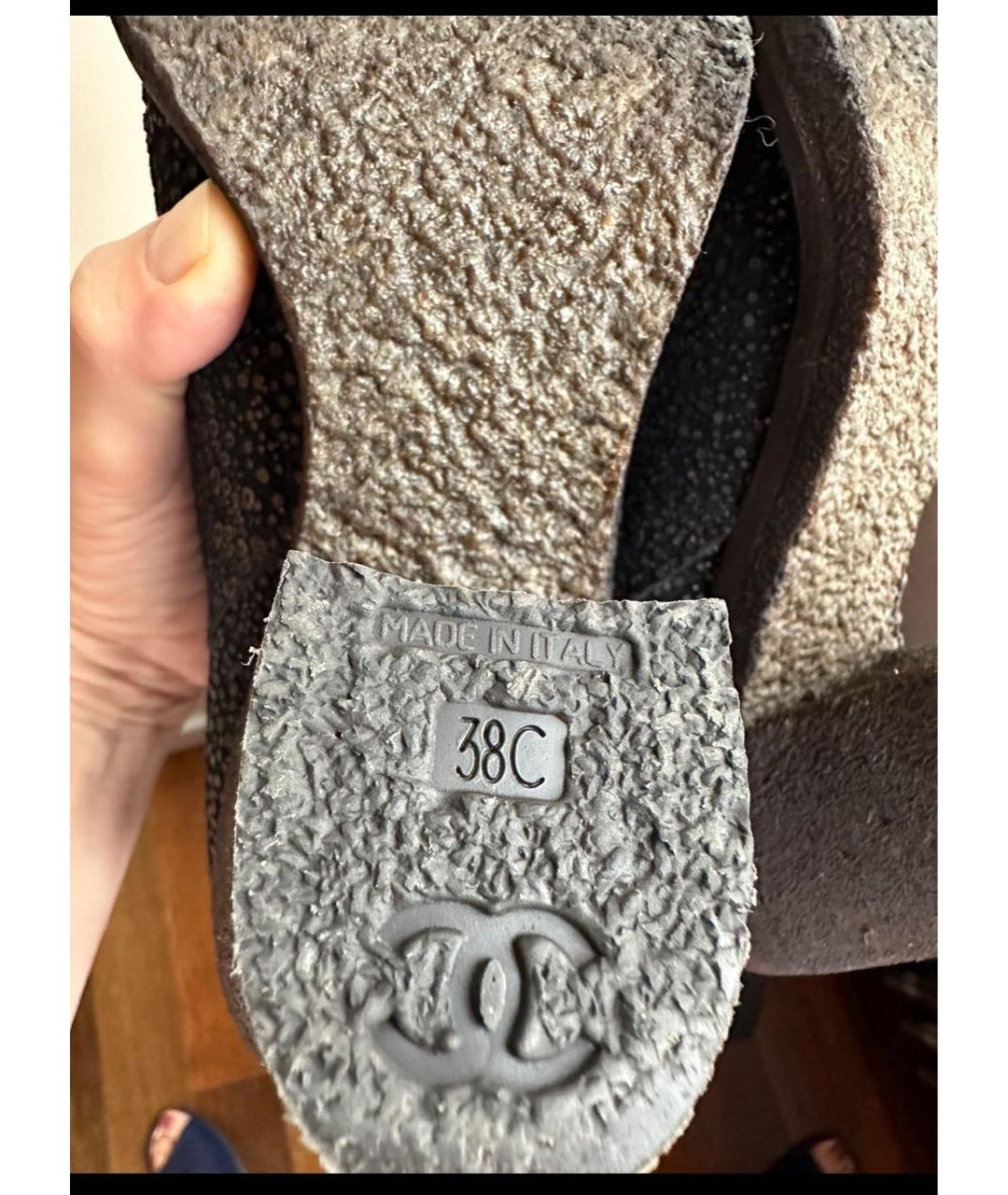 CHANEL PRE-OWNED Коричневые кожаные сапоги, фото 5