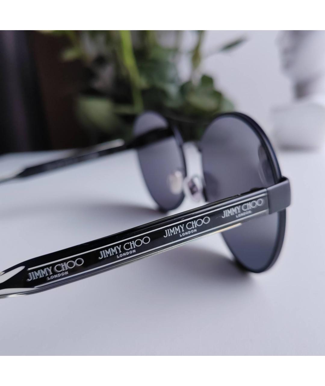 JIMMY CHOO Черные металлические солнцезащитные очки, фото 3