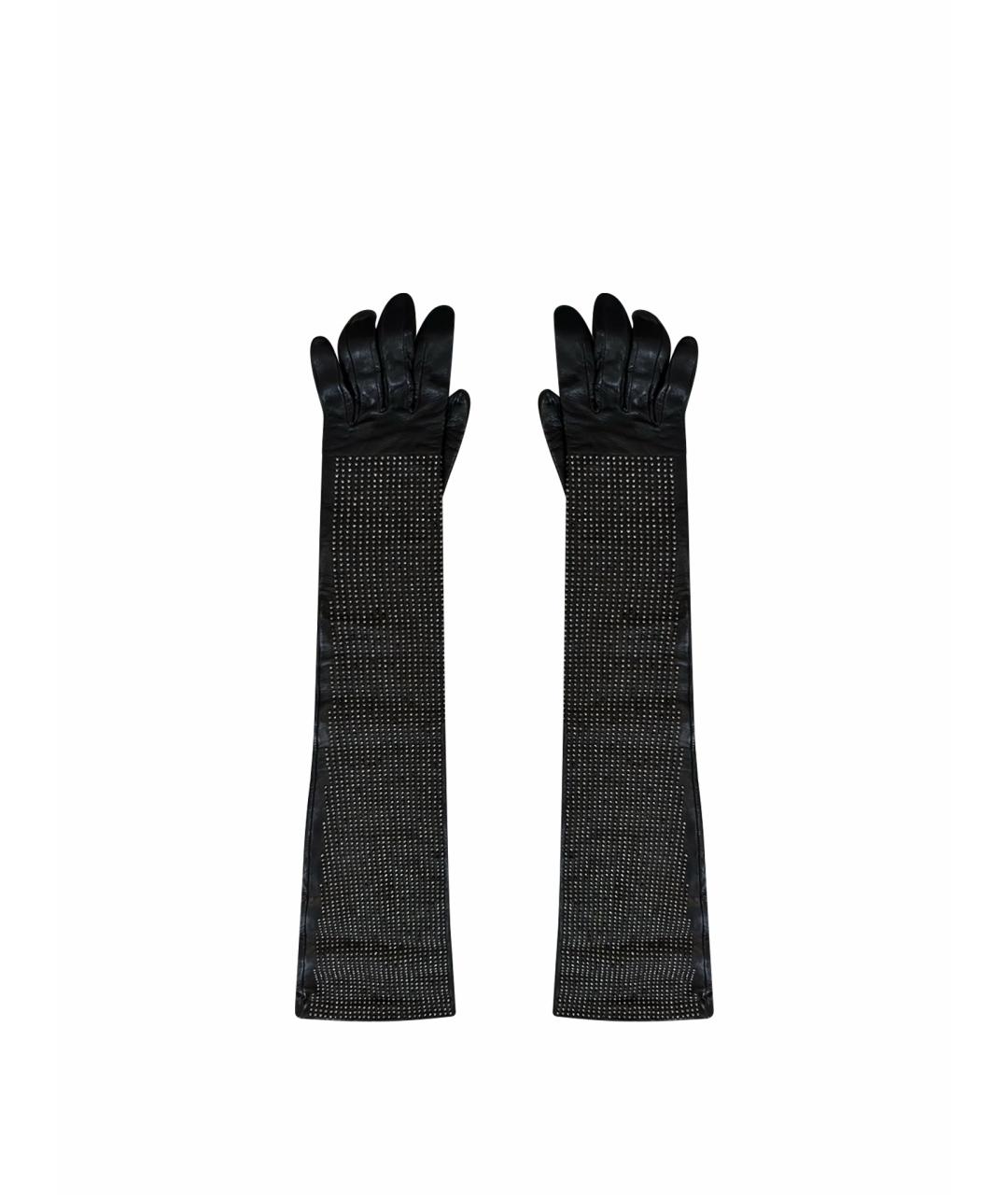 ROBERTO CAVALLI Коричневые кожаные перчатки, фото 1