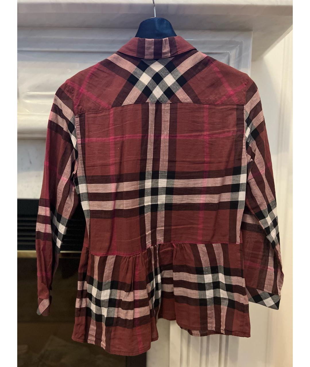 BURBERRY Бордовая хлопковая рубашка, фото 2