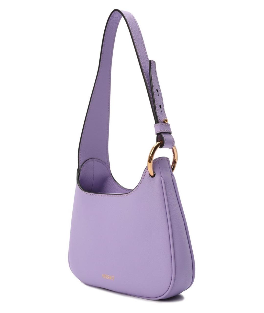 VERSACE Фиолетовая кожаная сумка через плечо, фото 2