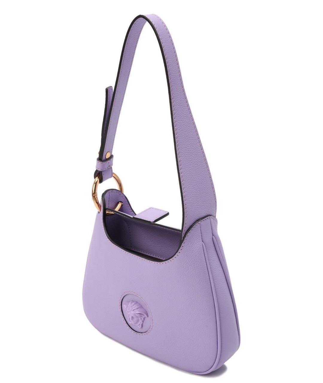 VERSACE Фиолетовая кожаная сумка через плечо, фото 3