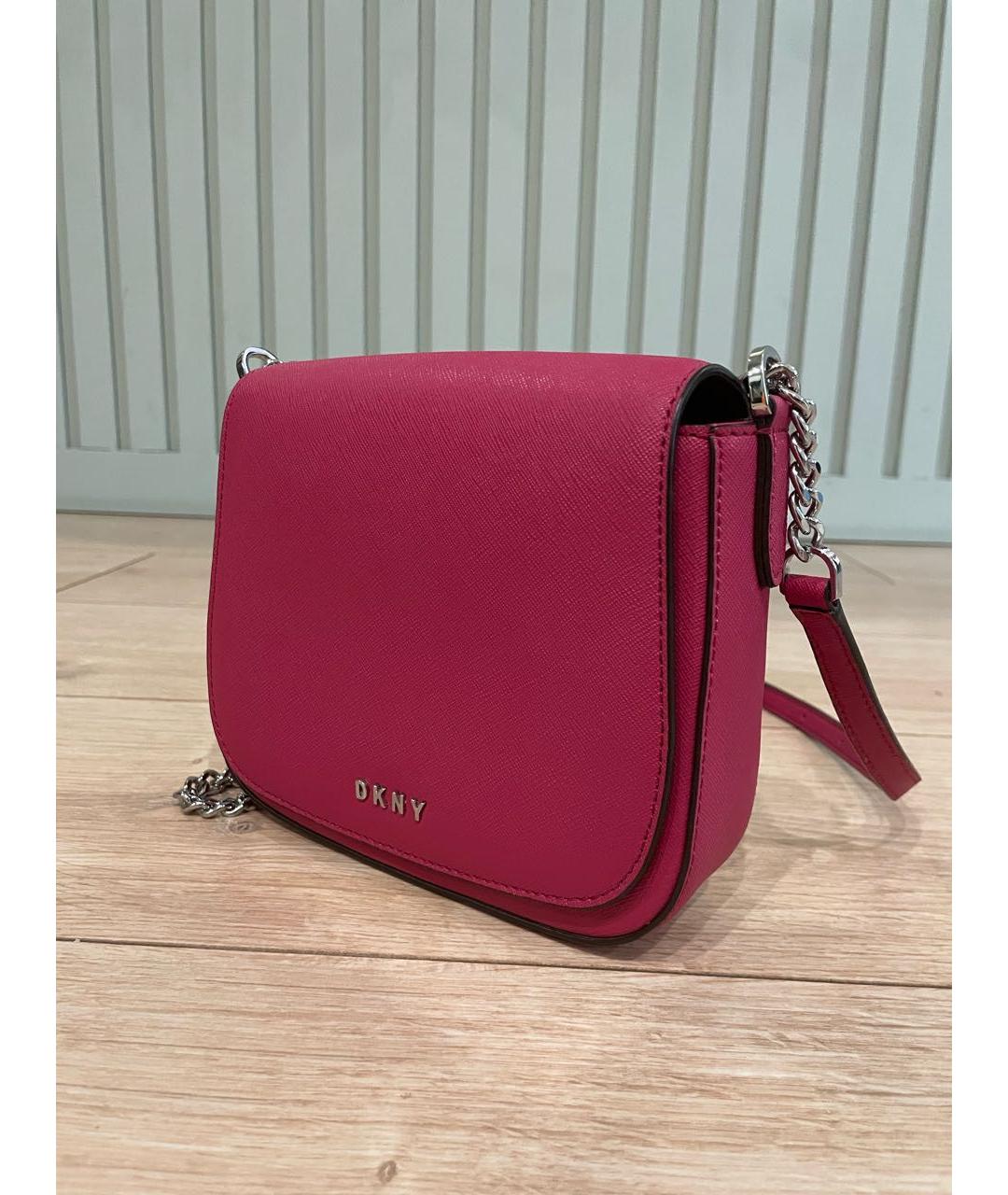 DKNY Розовая кожаная сумка через плечо, фото 5