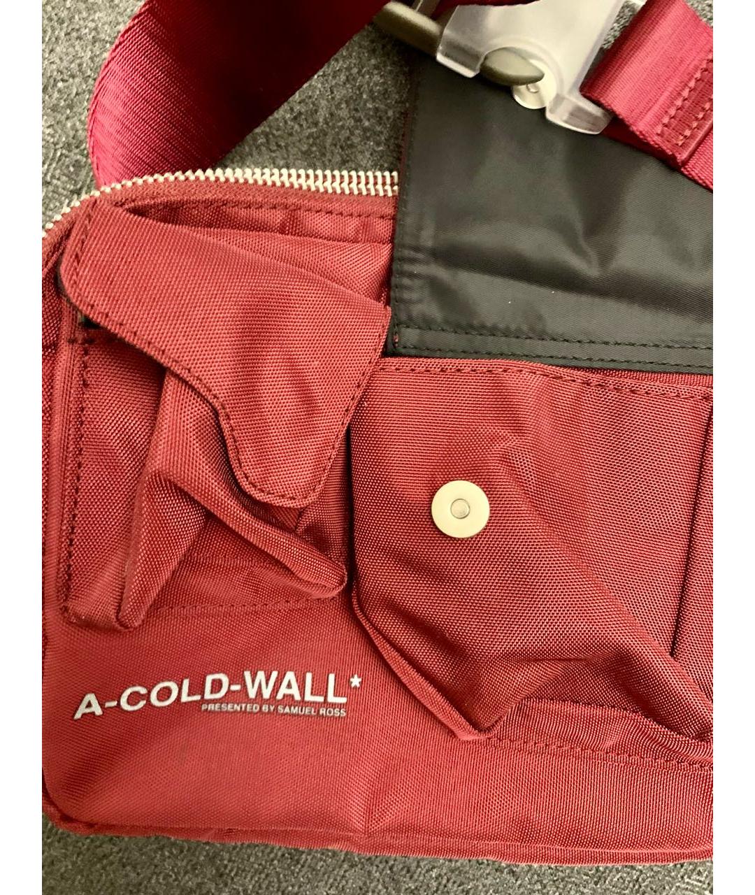 A-COLD-WALL* Бордовая синтетическая поясная сумка, фото 5