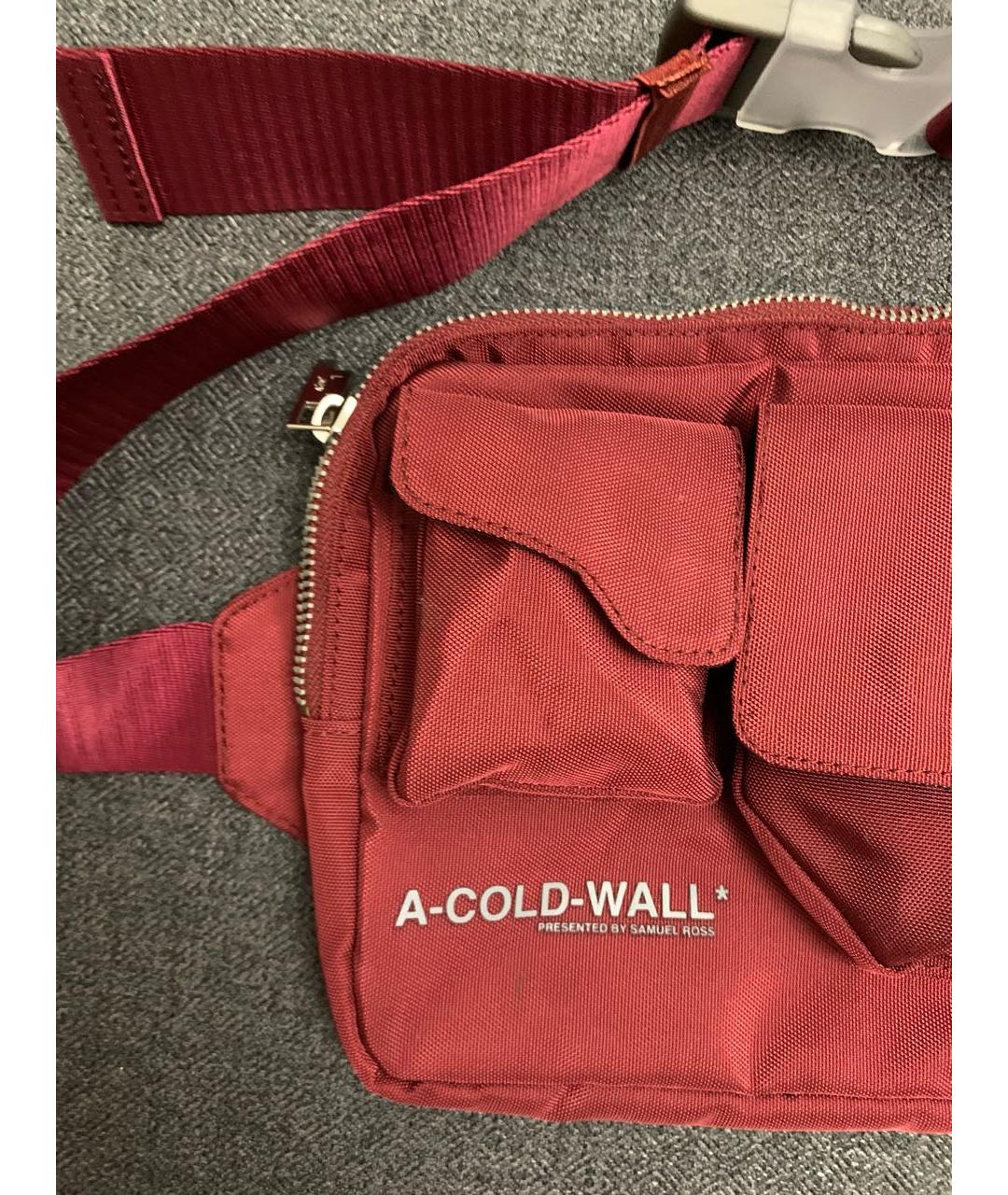 A-COLD-WALL* Бордовая синтетическая поясная сумка, фото 7