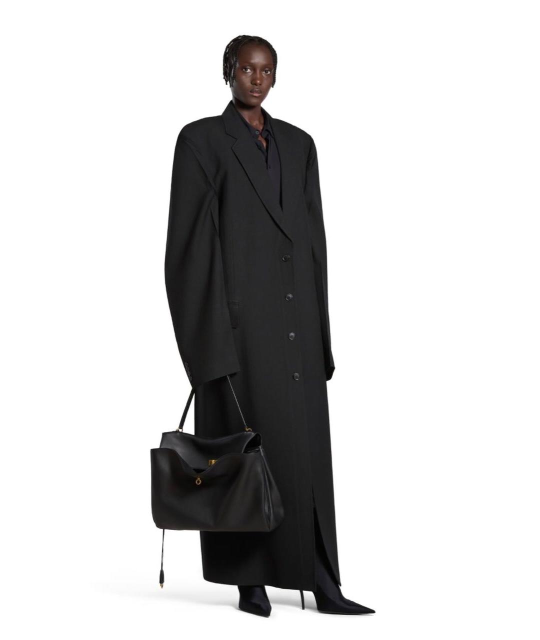 BALENCIAGA Черная кожаная сумка тоут, фото 2