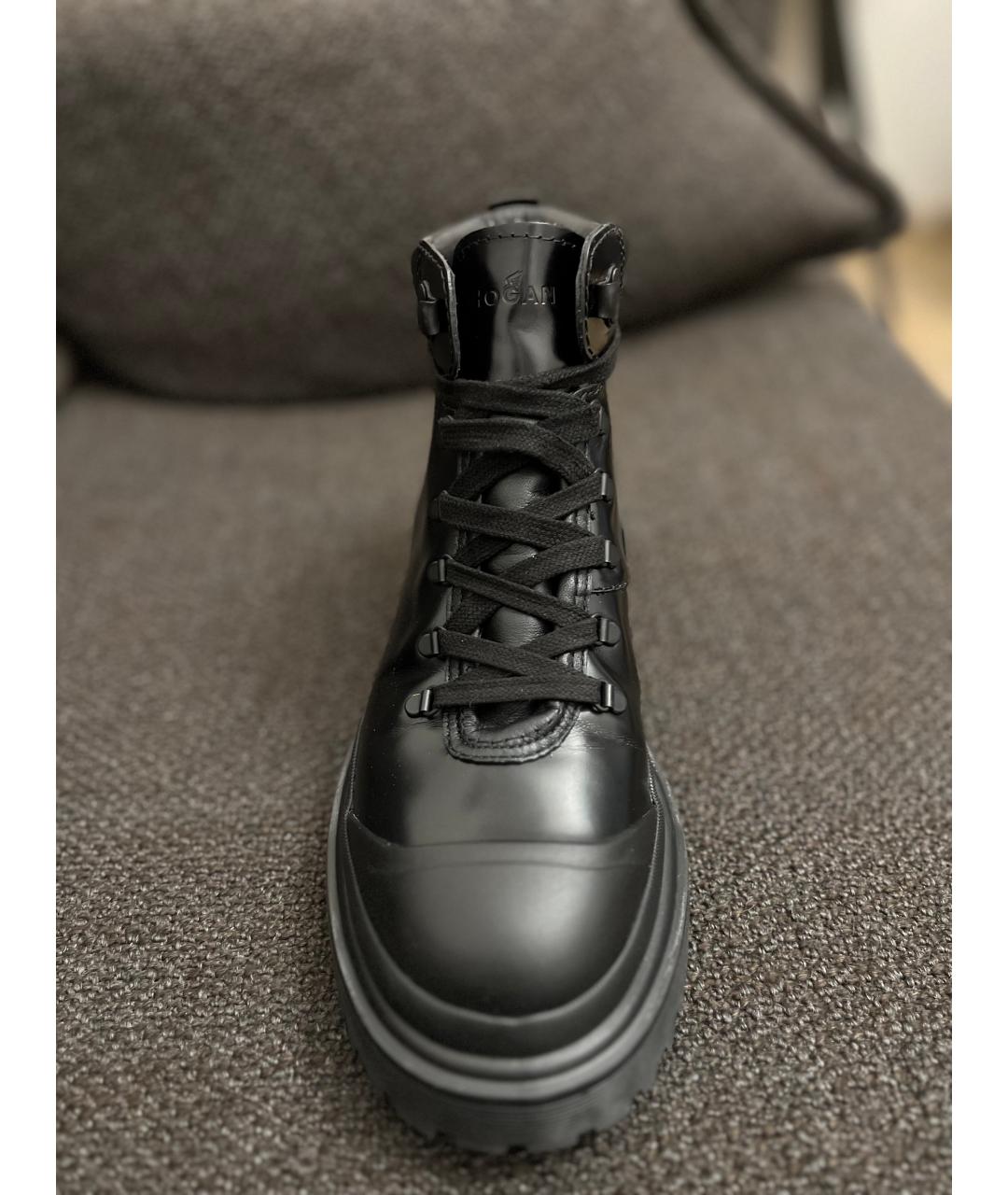 HOGAN Черные высокие ботинки из искусственной кожи, фото 2
