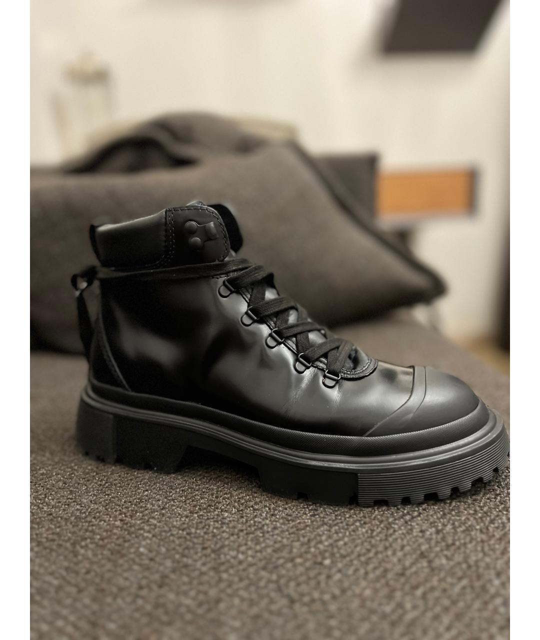HOGAN Черные высокие ботинки из искусственной кожи, фото 7