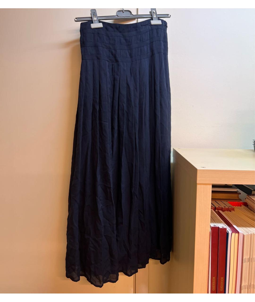 JOSEPH Темно-синяя шелковая юбка миди, фото 2