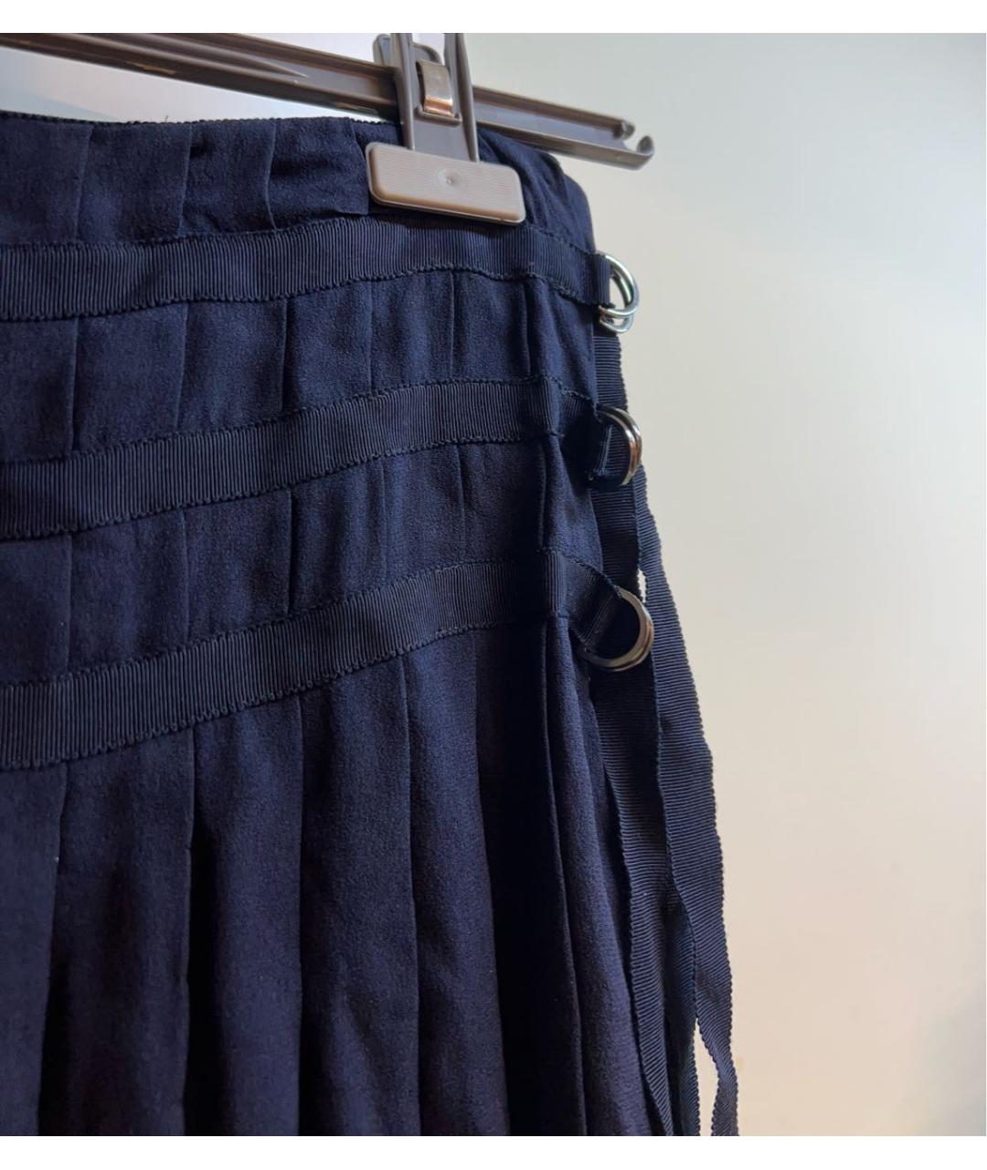 JOSEPH Темно-синяя шелковая юбка миди, фото 3