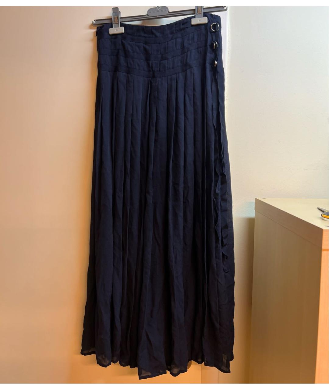 JOSEPH Темно-синяя шелковая юбка миди, фото 9