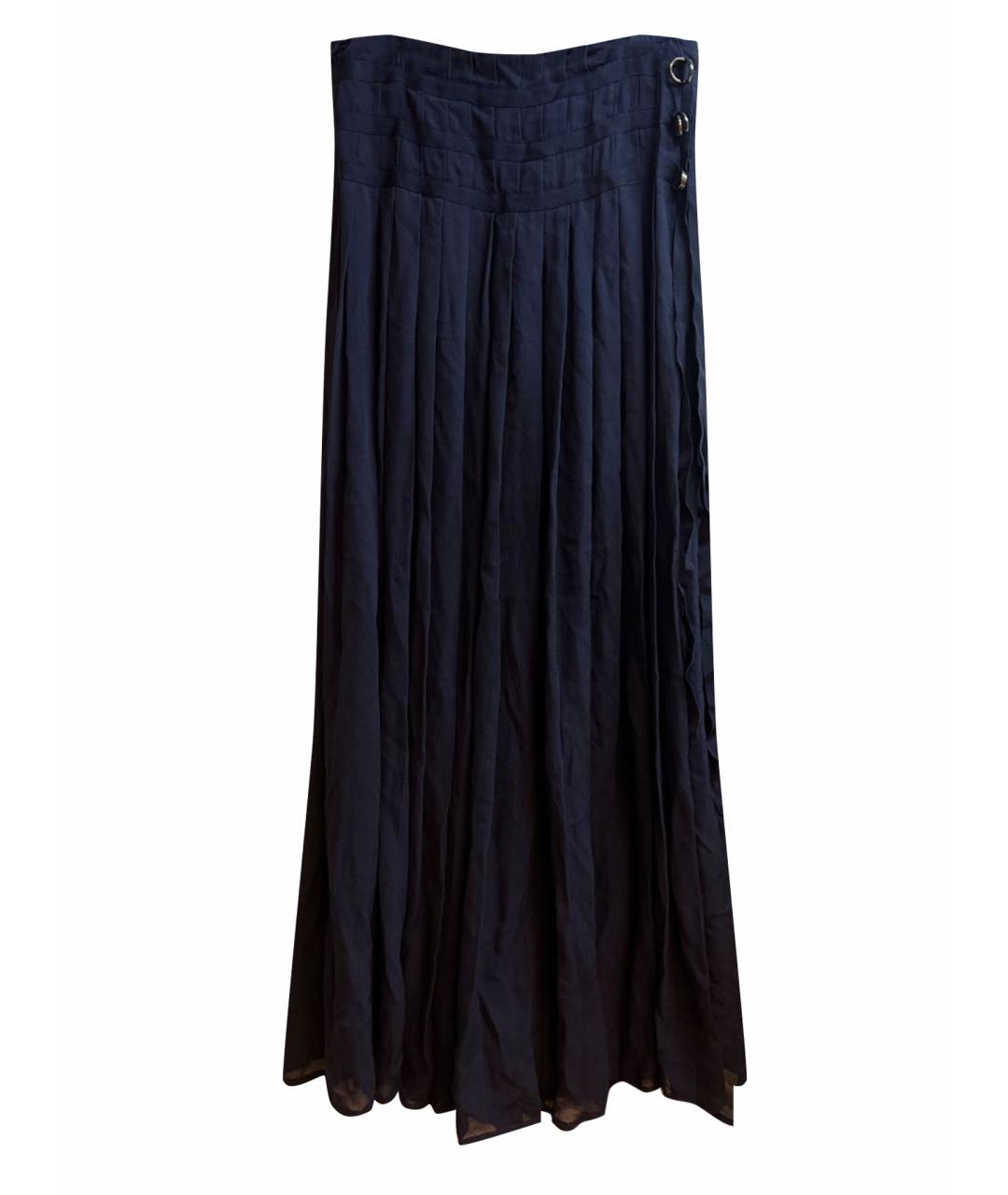 JOSEPH Темно-синяя шелковая юбка миди, фото 1