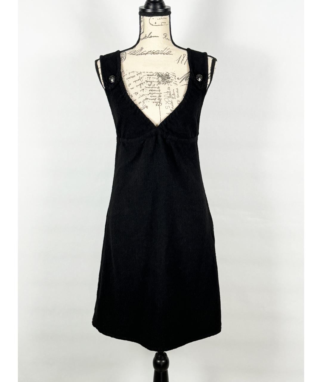CHANEL PRE-OWNED Черное твидовое коктейльное платье, фото 5