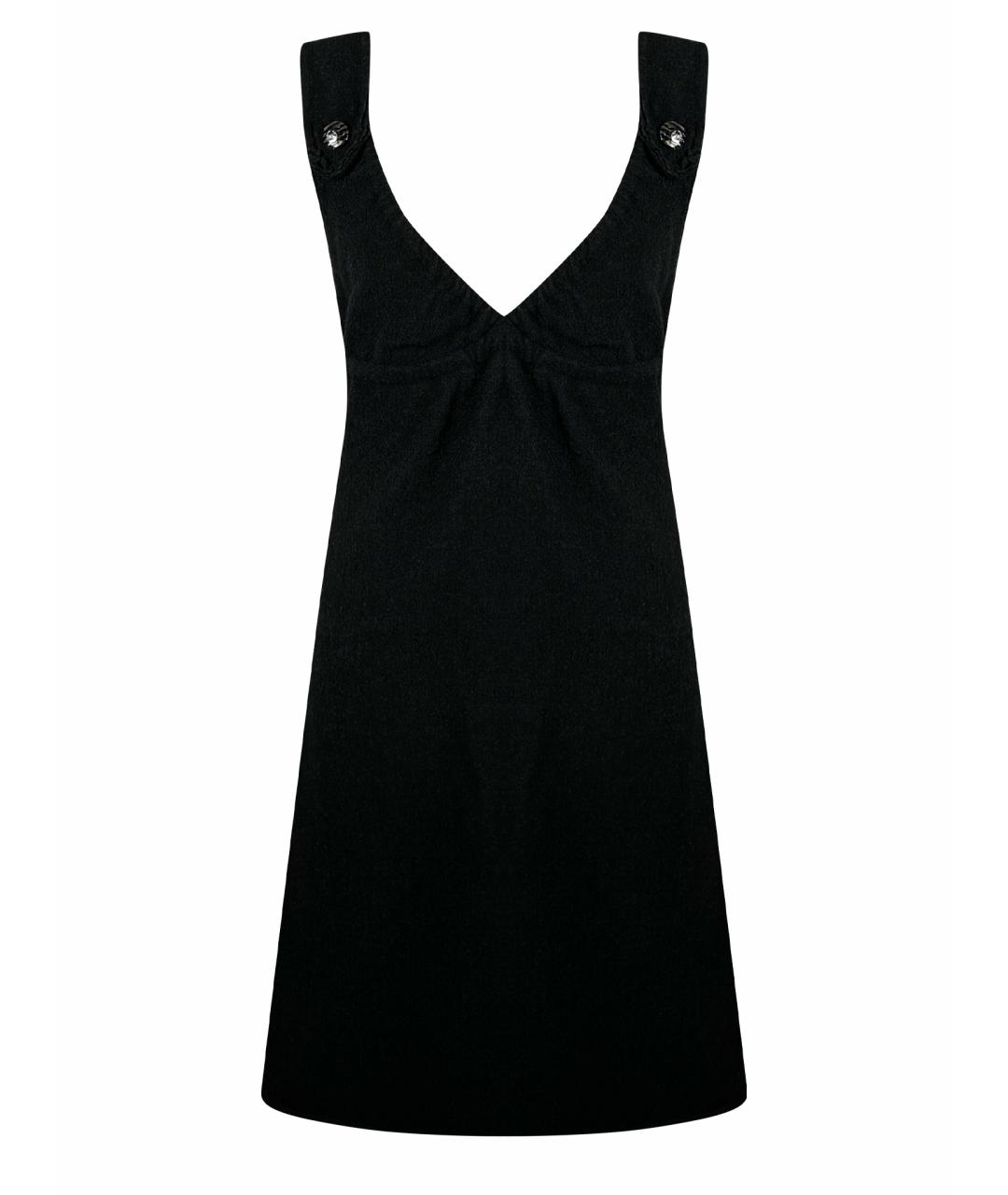 CHANEL PRE-OWNED Черное твидовое коктейльное платье, фото 1