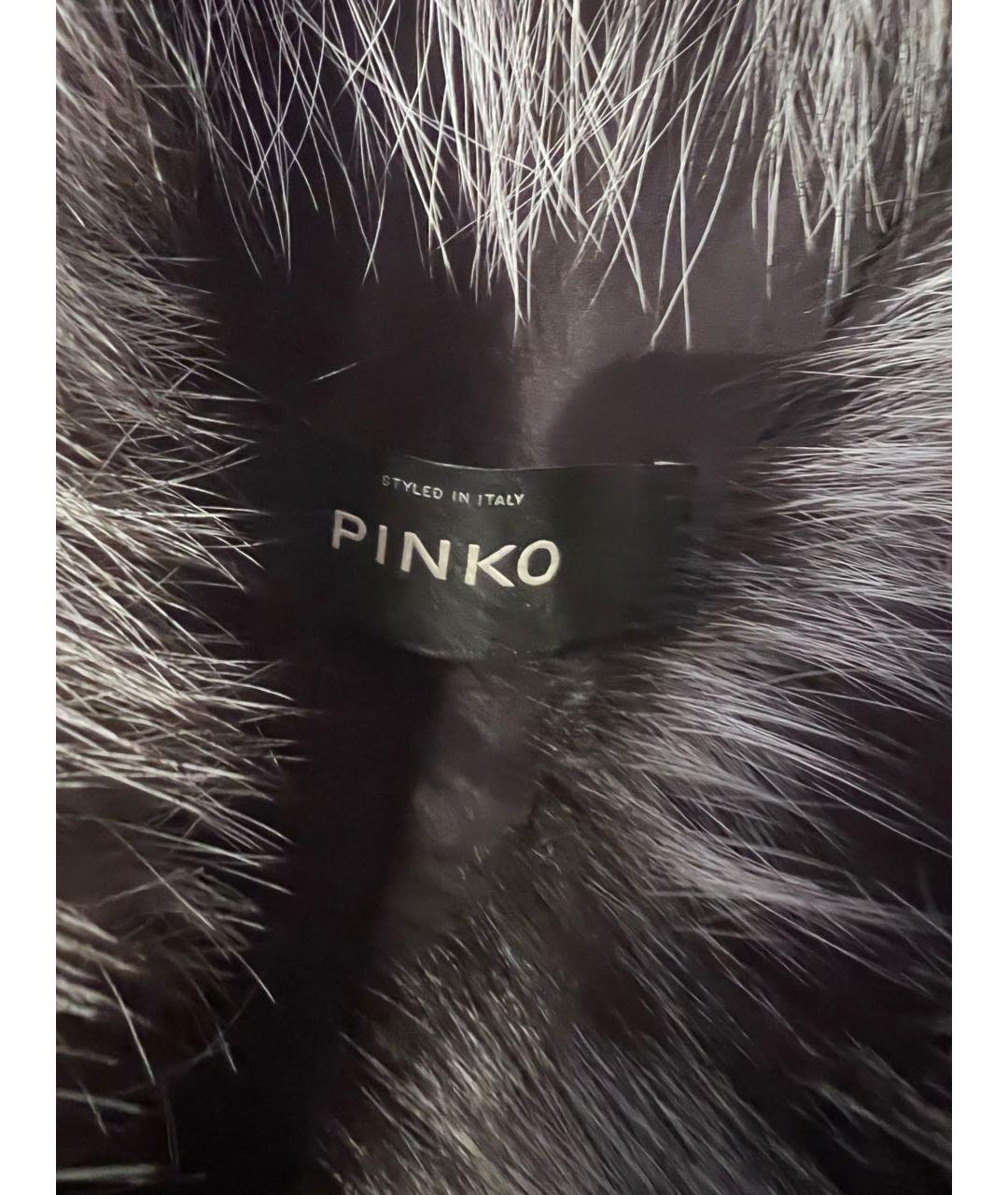 PINKO Черная меховая шуба, фото 3