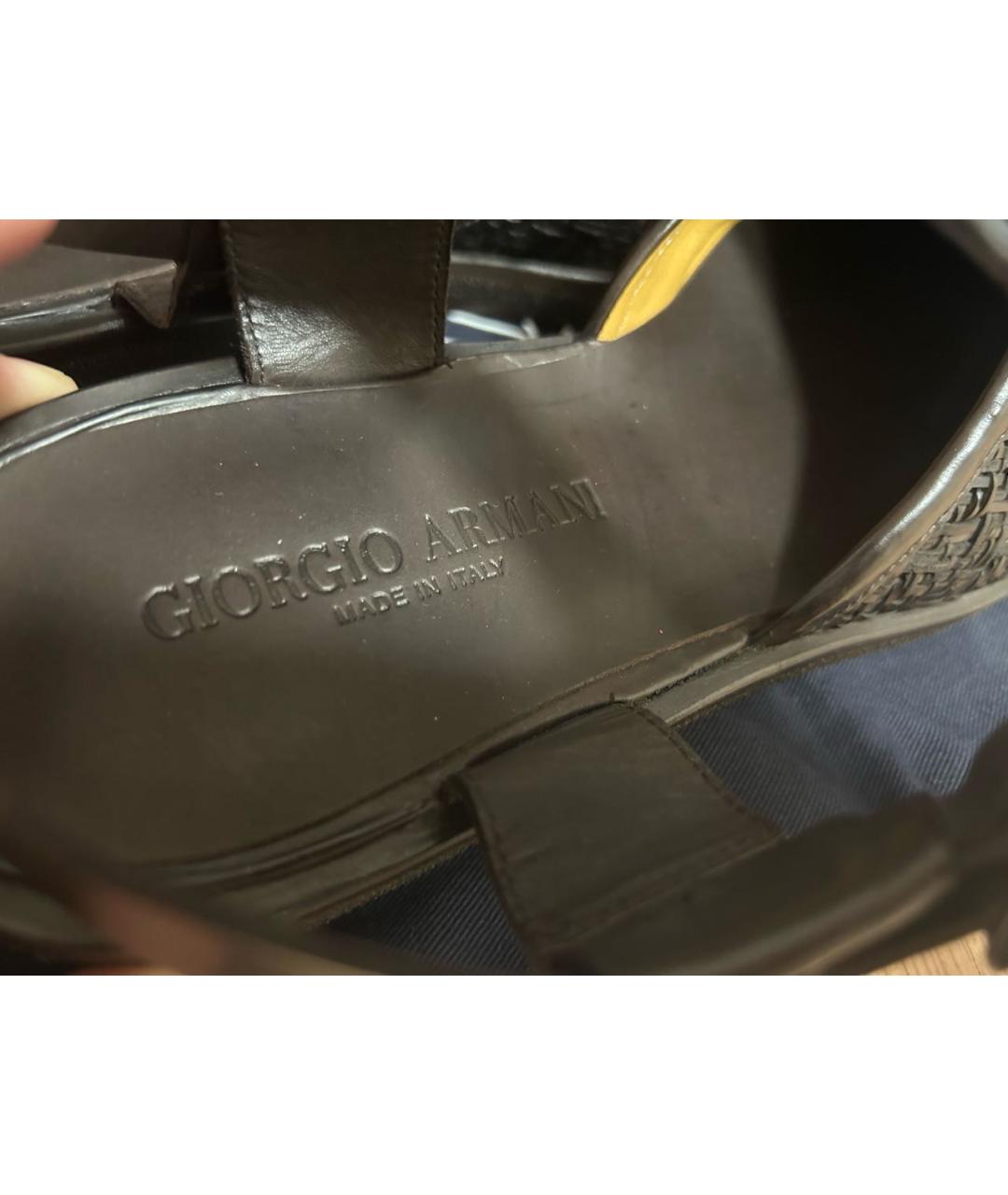 GIORGIO ARMANI Коричневые кожаные сандалии, фото 5