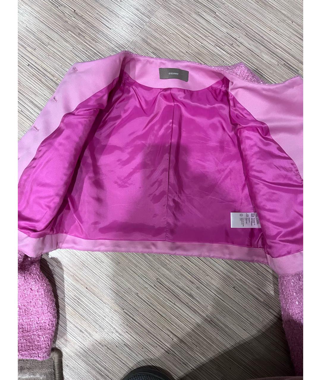 12 STOREEZ Розовый твидовый жакет/пиджак, фото 5