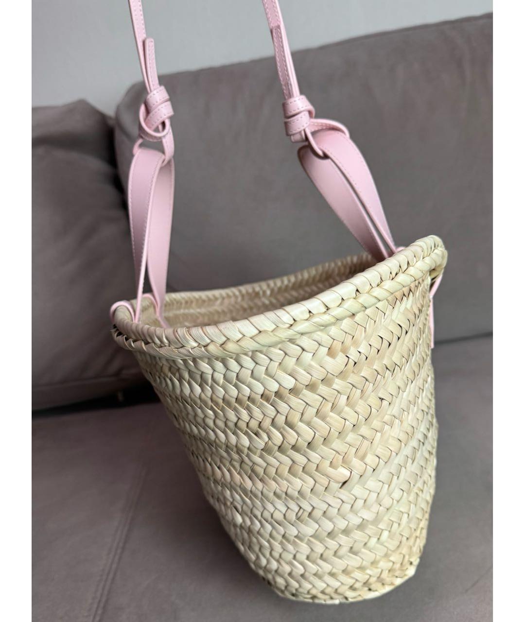 CELINE PRE-OWNED Розовая пелетеная пляжная сумка, фото 3