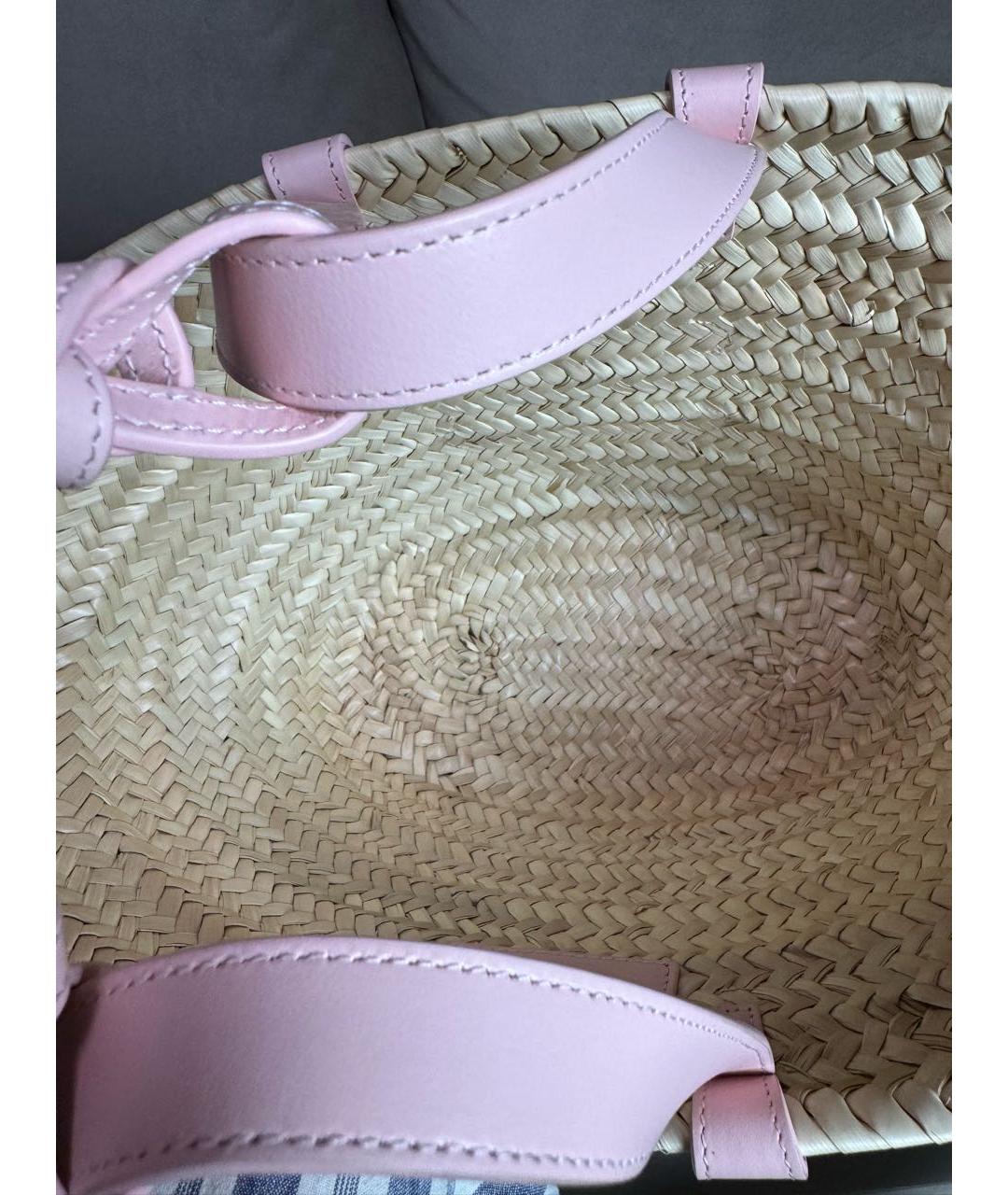 CELINE PRE-OWNED Розовая пелетеная пляжная сумка, фото 6
