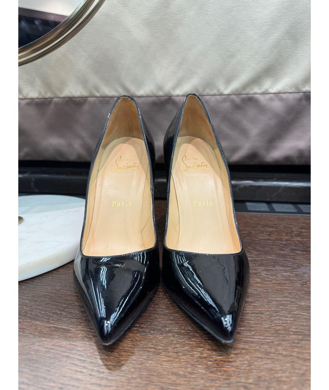 CHRISTIAN LOUBOUTIN Черные туфли из лакированной кожи, фото 2