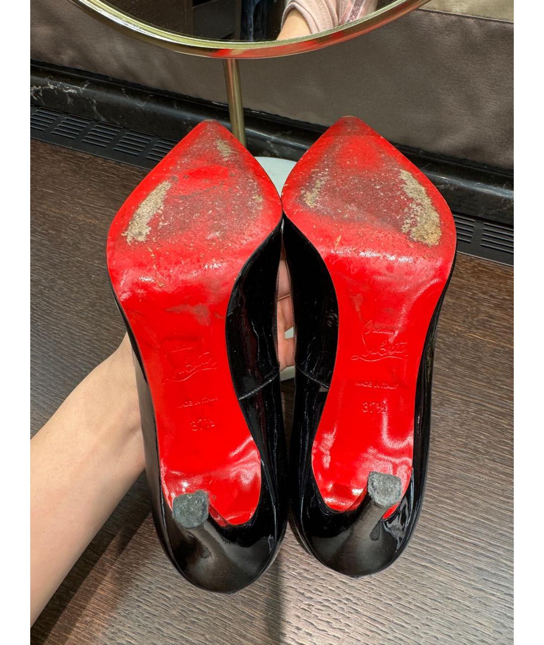 CHRISTIAN LOUBOUTIN Черные туфли из лакированной кожи, фото 7