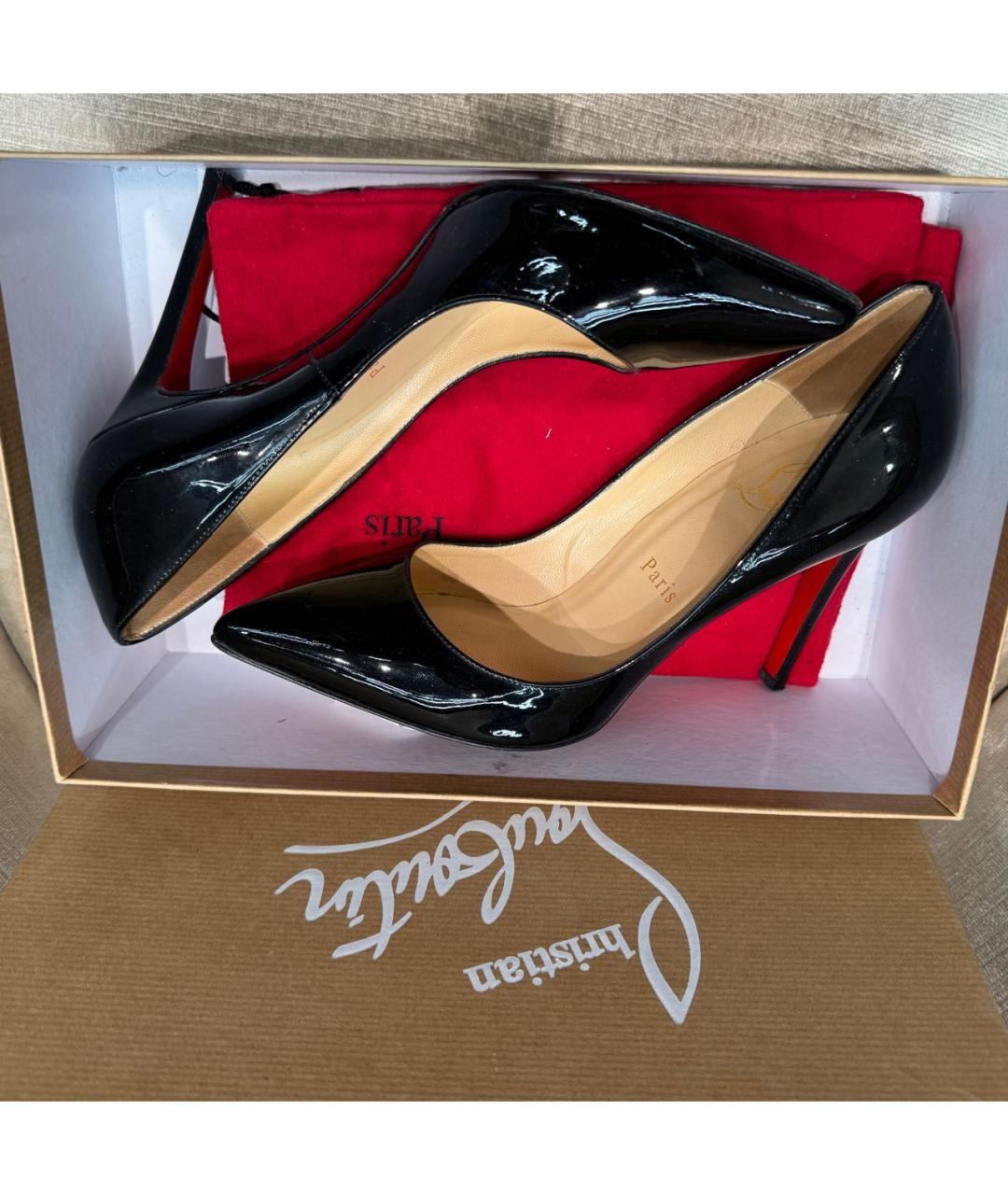 CHRISTIAN LOUBOUTIN Черные туфли из лакированной кожи, фото 5