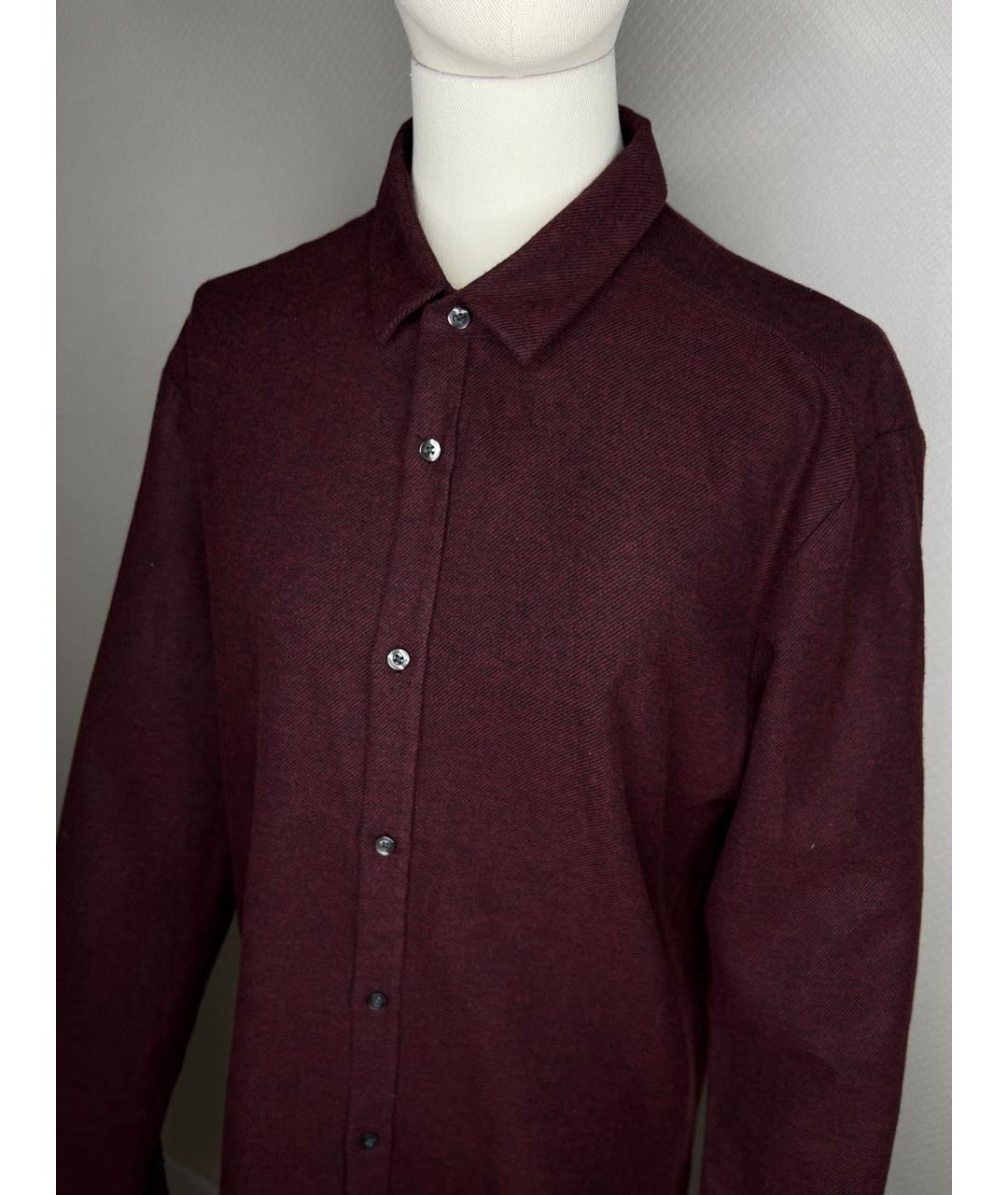 HUGO BOSS Бордовая хлопковая кэжуал рубашка, фото 5