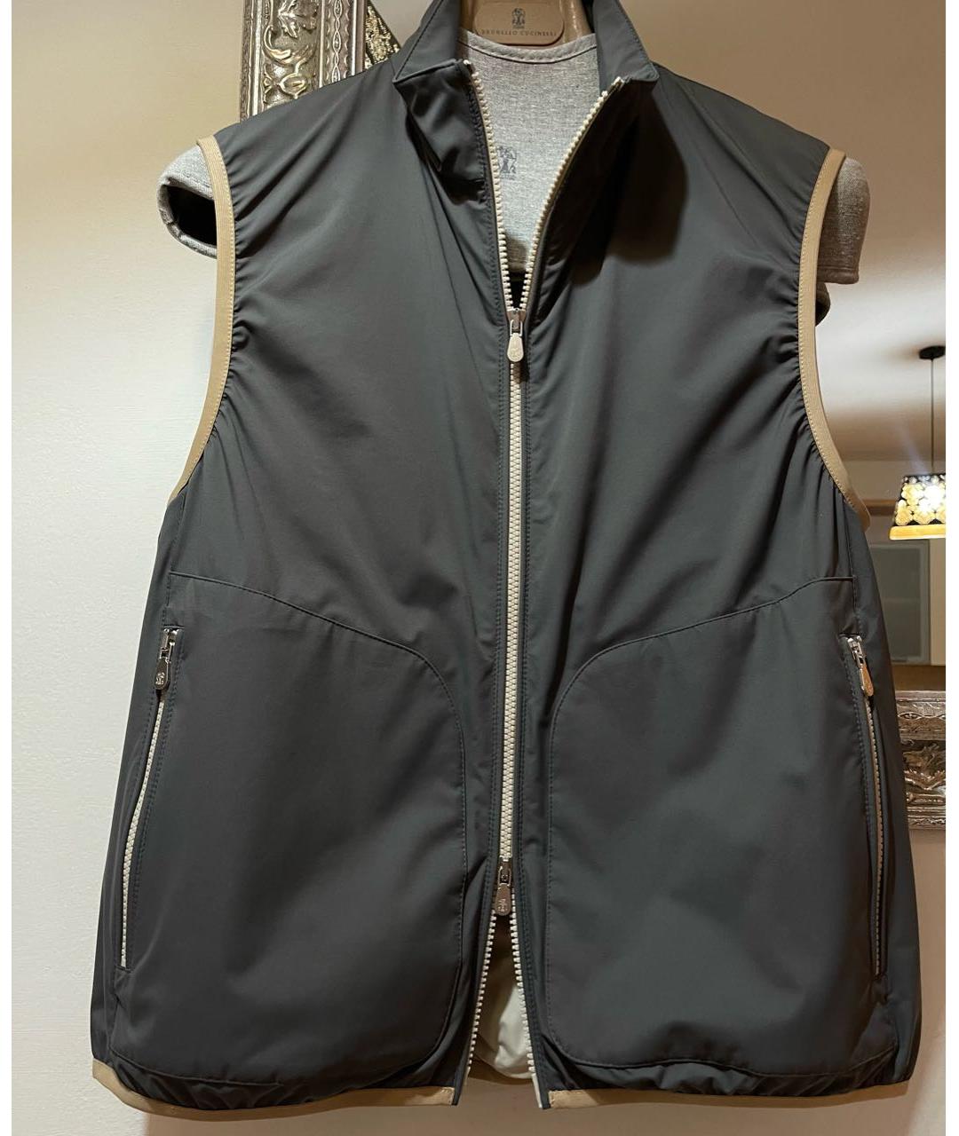 BRUNELLO CUCINELLI Антрацитовый жилет, фото 8