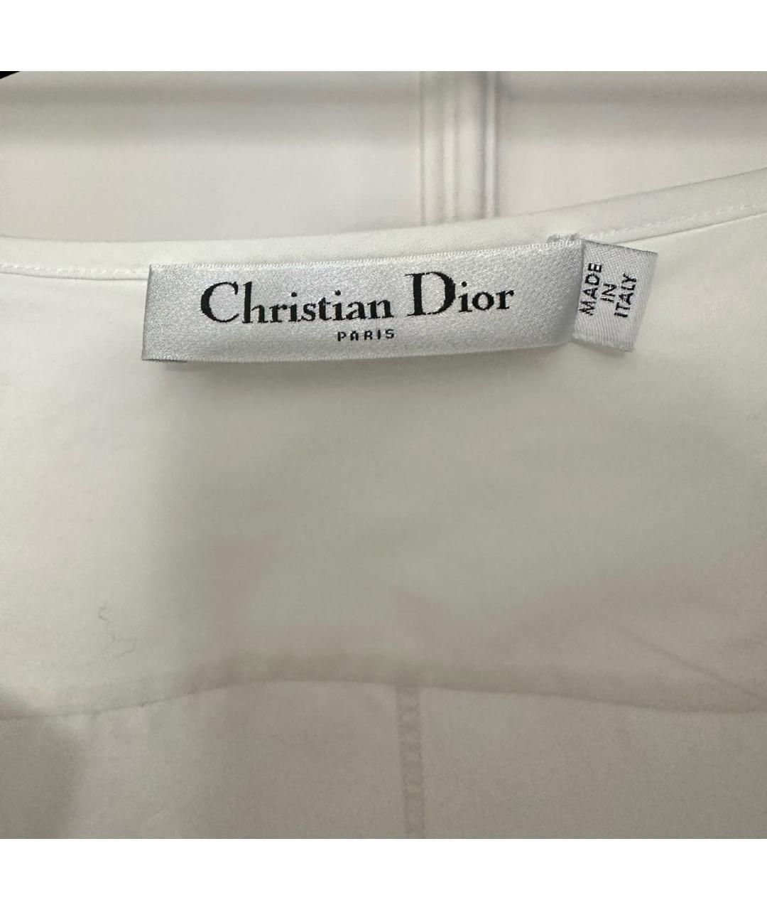 CHRISTIAN DIOR PRE-OWNED Белая хлопковая блузы, фото 4