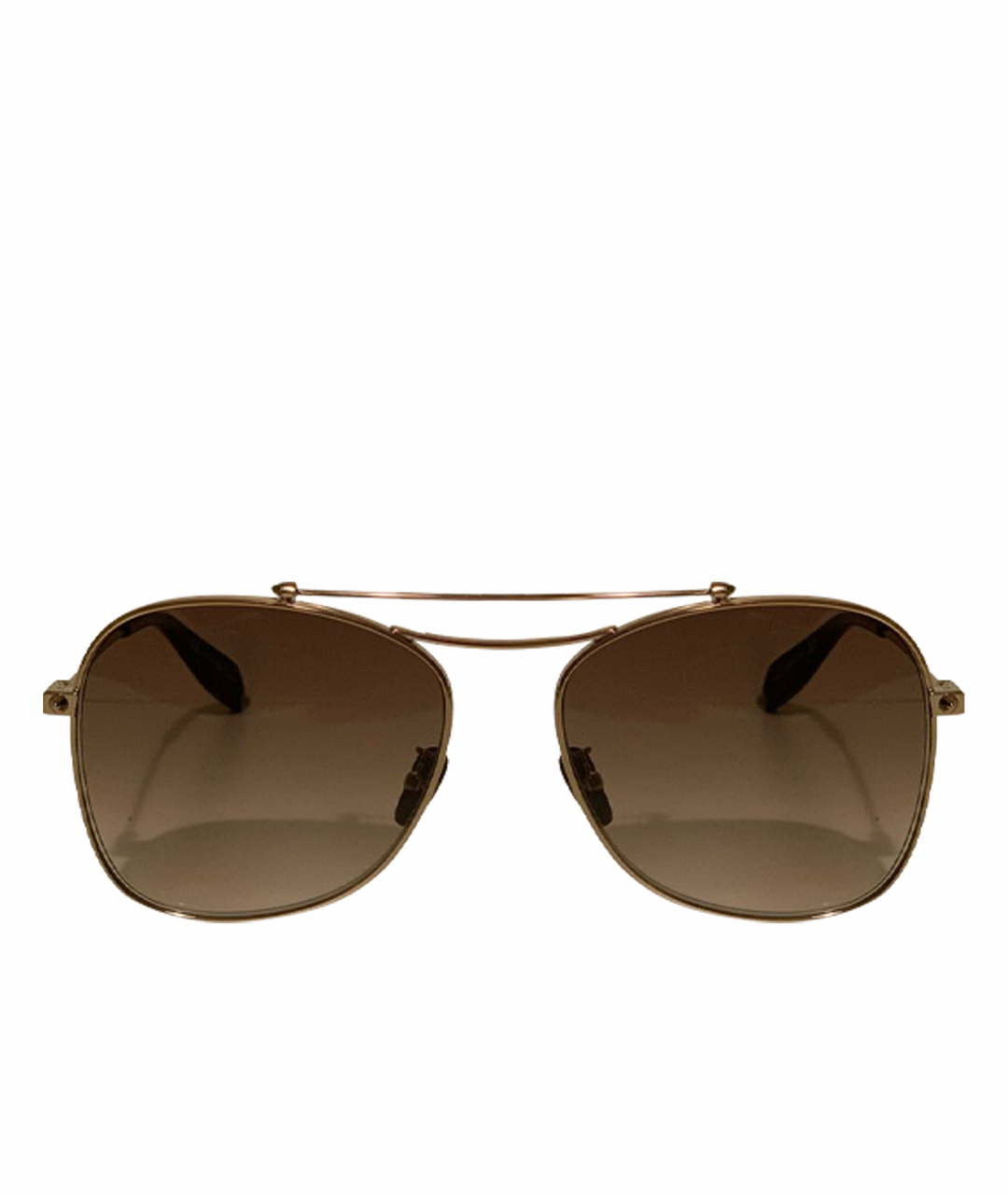 ALEXANDER MCQUEEN Золотые металлические солнцезащитные очки, фото 1