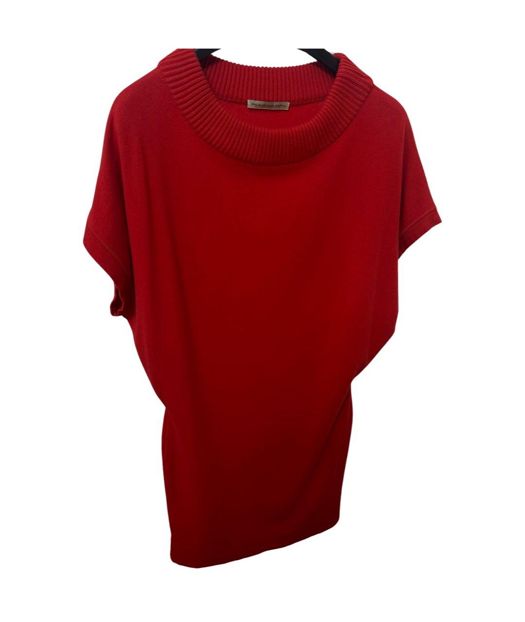 BALENCIAGA Красное шерстяное повседневное платье, фото 5