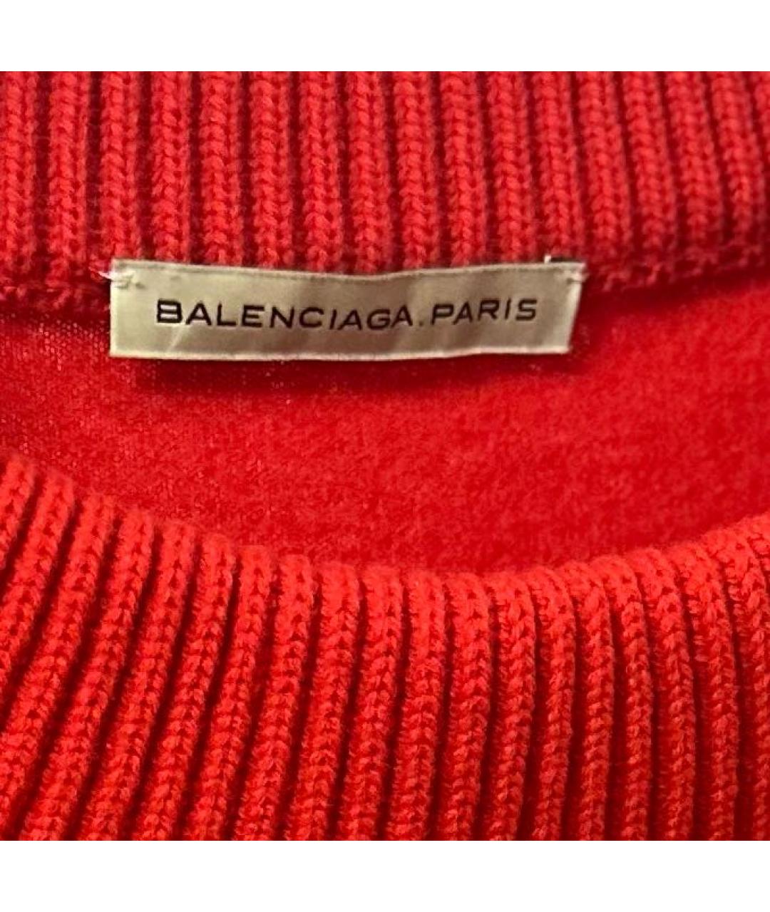 BALENCIAGA Красное шерстяное повседневное платье, фото 4