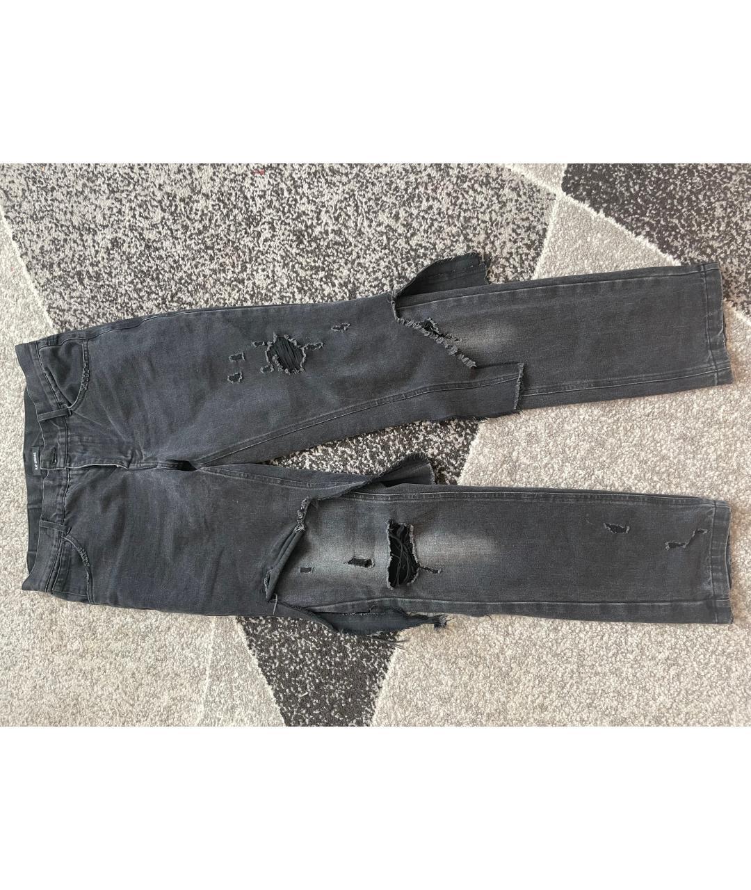 RAF SIMONS Черные хлопковые джинсы скинни, фото 4