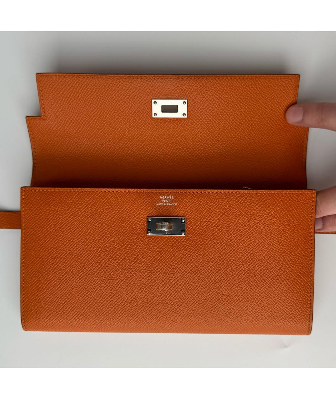 HERMES PRE-OWNED Оранжевый кожаный кошелек, фото 6