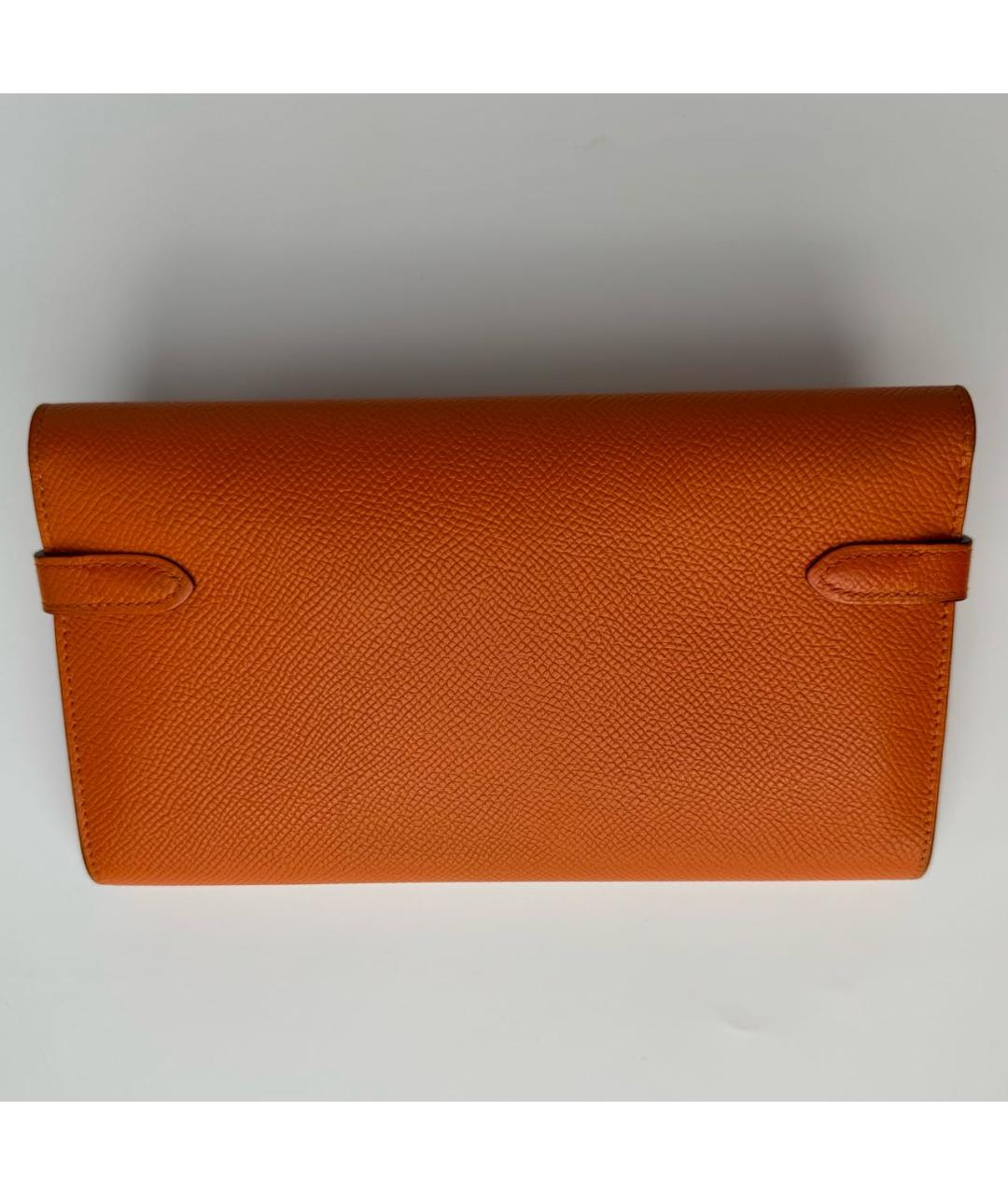 HERMES PRE-OWNED Оранжевый кожаный кошелек, фото 3