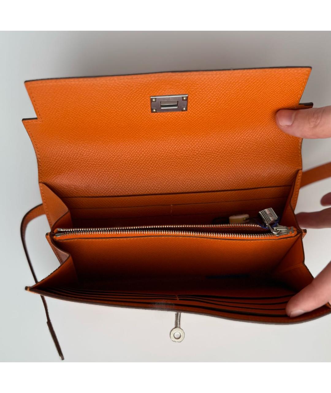 HERMES PRE-OWNED Оранжевый кожаный кошелек, фото 7