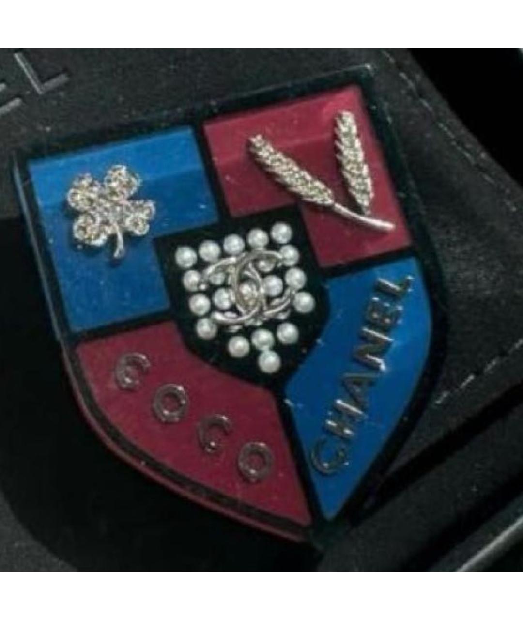 CHANEL Темно-синяя пластиковая булавка / брошь, фото 2