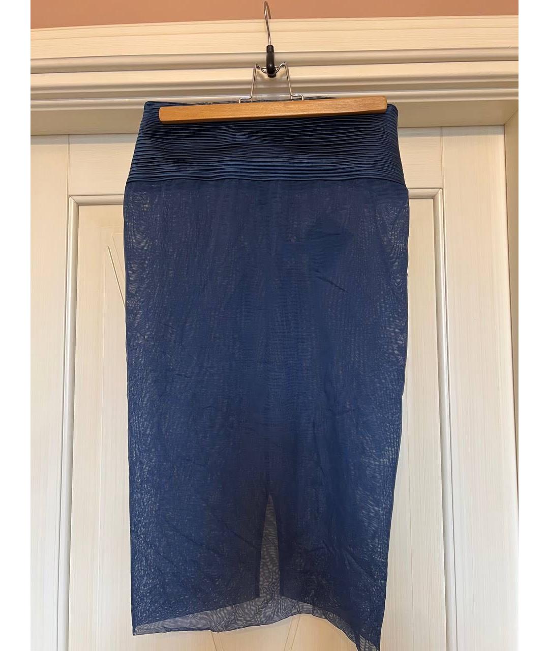 LA PERLA Темно-синий шелковый костюм с юбками, фото 6