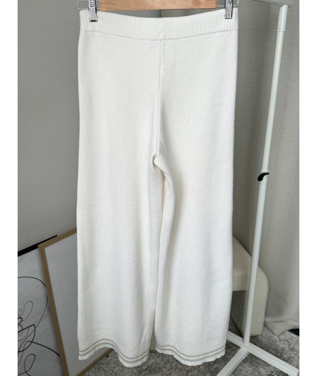PANICALE Белые кашемировые брюки широкие, фото 2