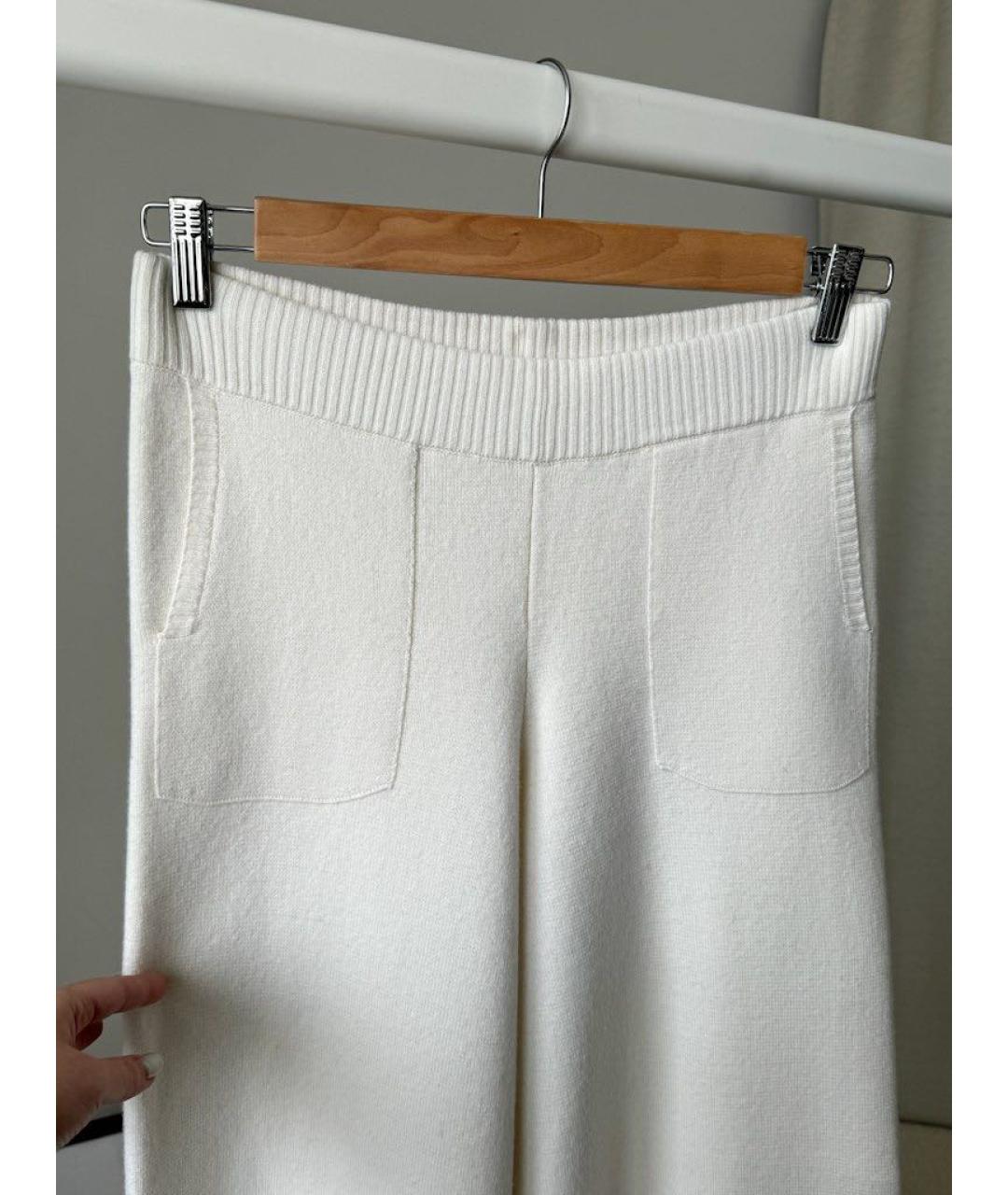 PANICALE Белые кашемировые брюки широкие, фото 3